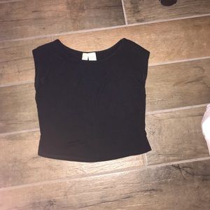 Black Crop Top Muscle Tee